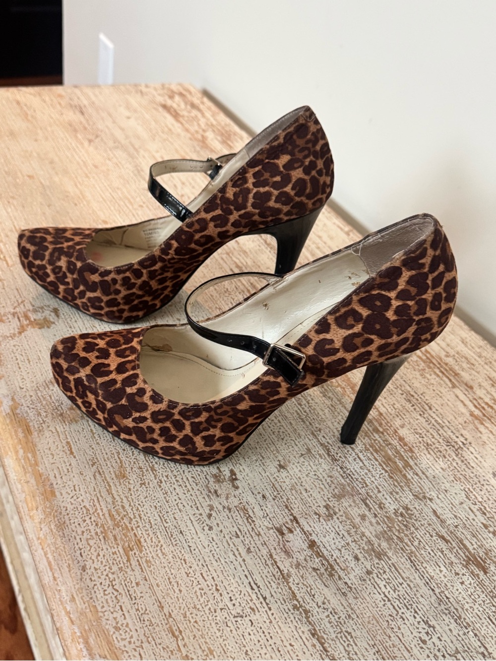 BCBGeneration Leopard Print Mary Jane Pumps in Brown and Black